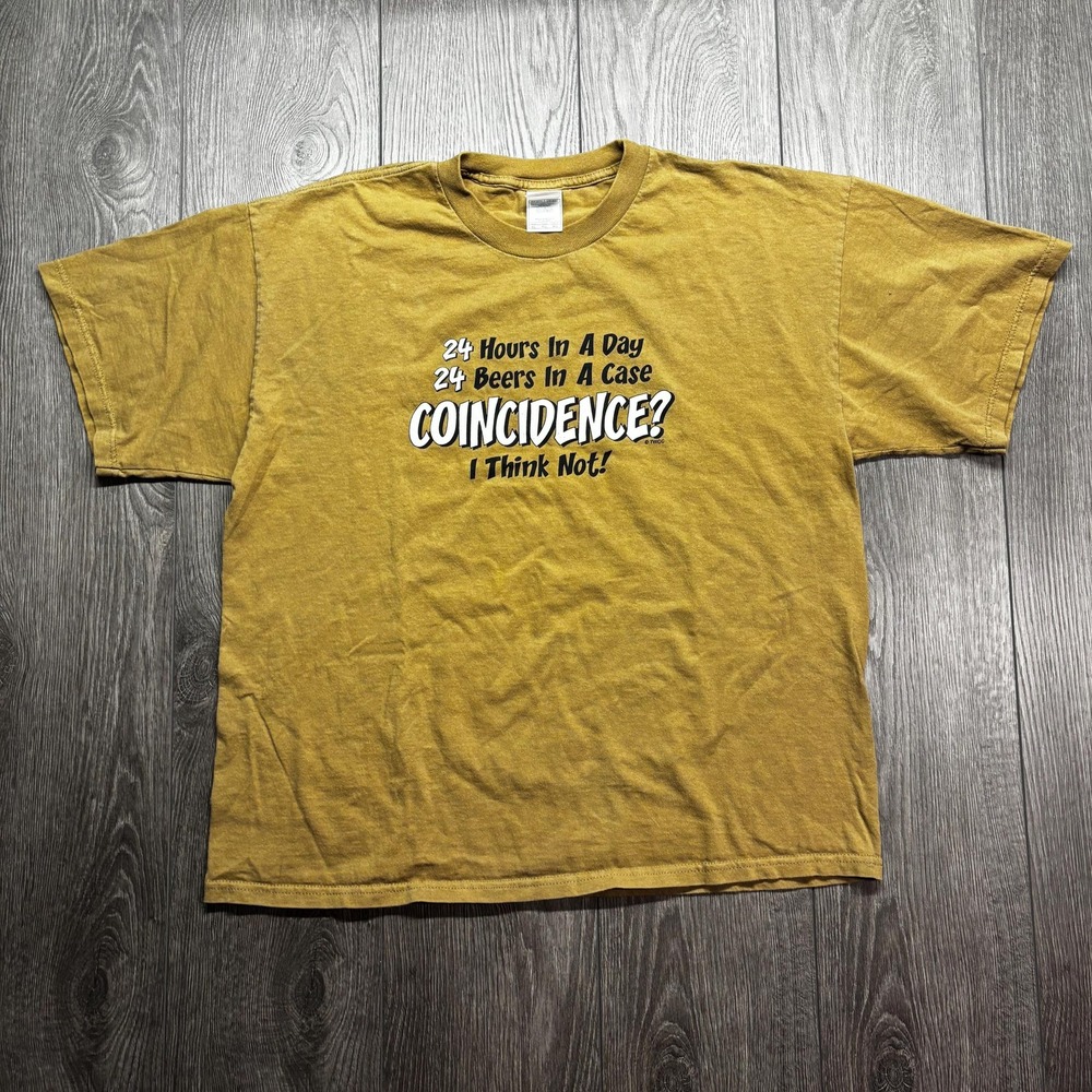 Vintage 24 Beer T Shirt XL Brown Extra Large Graphic Days‎ in a Week Funny
